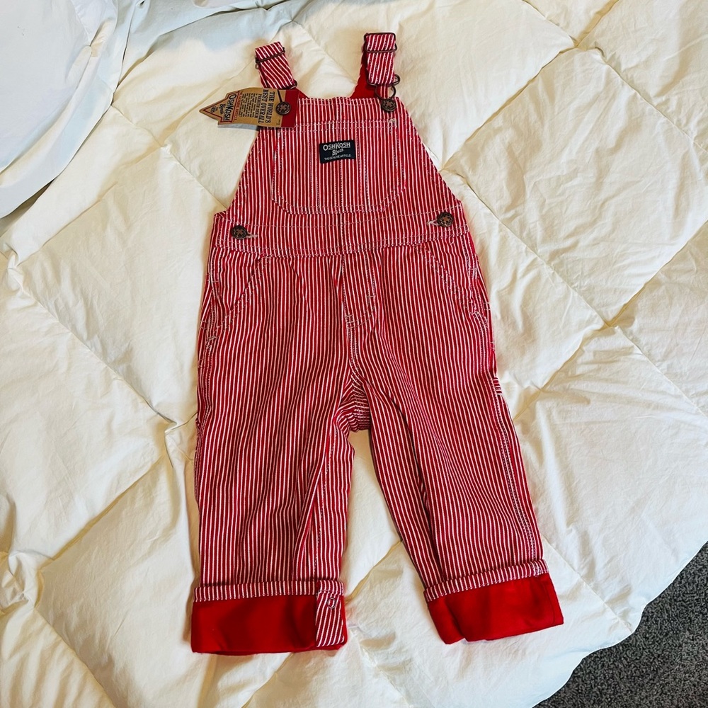 Red Pinstripe Overalls